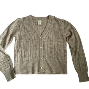 REVOLVE Joie Pearl Button V Neck Cardigan Cottagecore Romantic Minimalist Sz M